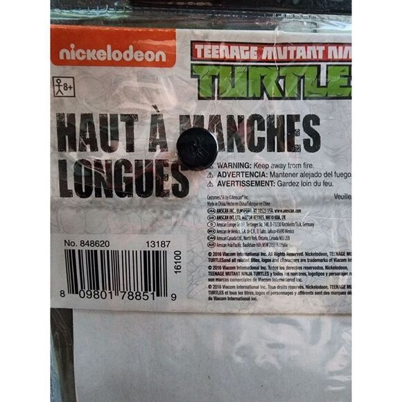 TMNT Teenage Mutant Ninja Turtles Long Sleeve Top Glitter Child M/L Up to Sz 14 - Picture 5 of 5